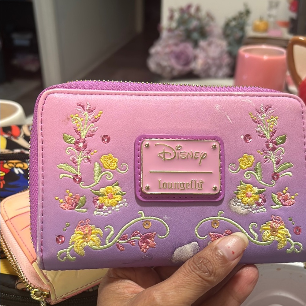 Disney Loungefly Pink Floral Wallet